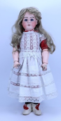 A large DEP bisque head doll, German circa 1910,