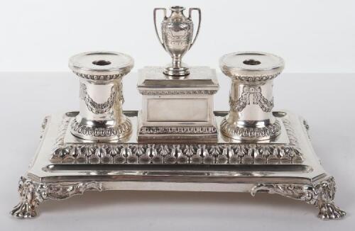 A Victorian silver inkstand, Henry Wilkinson, London 1866