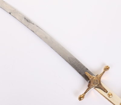 ^ Early Victorian Officers Mameluke Sword of the 14th Kings Hussars - 12