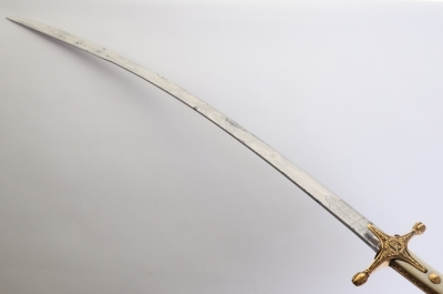 ^ Early Victorian Officers Mameluke Sword of the 14th Kings Hussars - 15