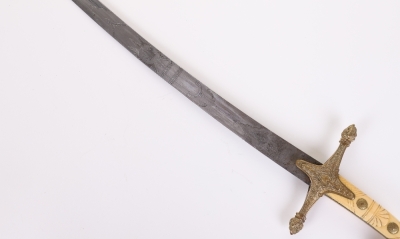 ^ Early Victorian Officers Mameluke Sword of the Kings Hussars - 11