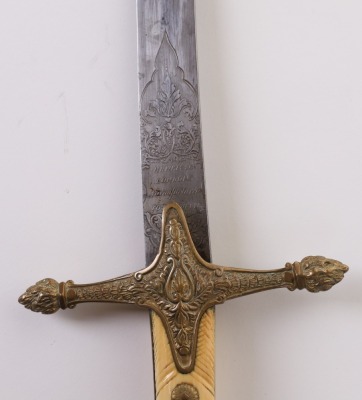 ^ Early Victorian Officers Mameluke Sword of the Kings Hussars - 13