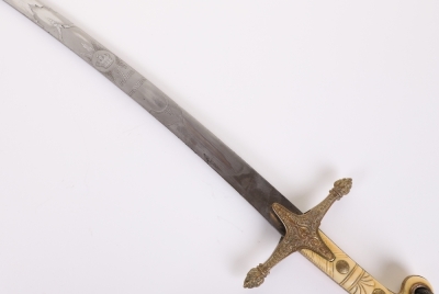 ^ Early Victorian Officers Mameluke Sword of the Kings Hussars - 14