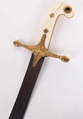 ^ Early Victorian Officers Mameluke Sword of the 12th Prince of Wales Own Lancers - 3