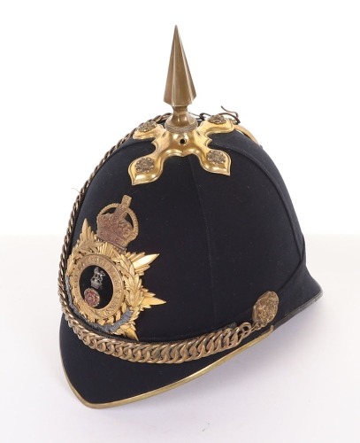 Post 1902 British Officers Home Service Blue Cloth Helmet of the Loyal North Lancaster Regiment