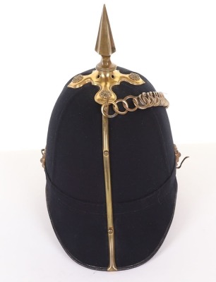 Post 1902 British Officers Home Service Blue Cloth Helmet of the Loyal North Lancaster Regiment - 3