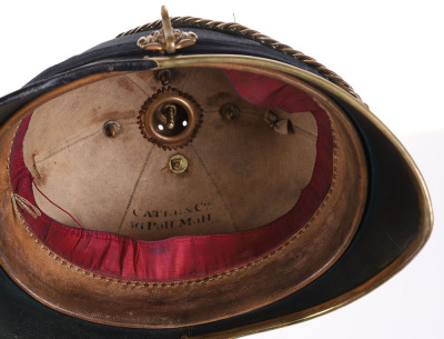 Post 1902 British Officers Home Service Blue Cloth Helmet of the Loyal North Lancaster Regiment - 8