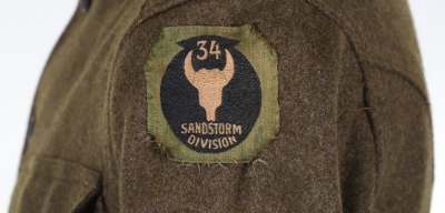 WW1 American Tunic with 34th Sandstorm Division Liberty Loan Patch - 7