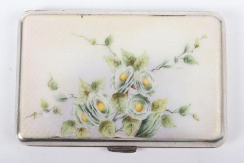 A continental (.900) silver and enamel cigarette case,