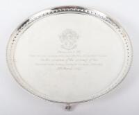 An interesting and historic salver presented to the Prime Minister Harold Wilson, James Dixon & Sons, Sheffield