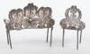 A set of miniature silver bench and chair - 3