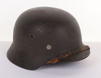 WW2 German M-35 Single Decal Kriegsmarine (Naval) Steel Combat Helmet - 2