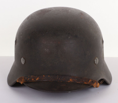 WW2 German M-35 Single Decal Kriegsmarine (Naval) Steel Combat Helmet - 3