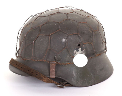 WW2 German Army M-35 Single Decal Steel Combat Helmet