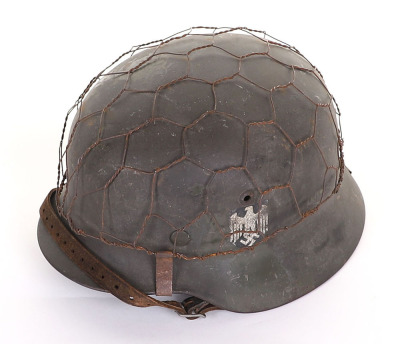 WW2 German Army M-35 Single Decal Steel Combat Helmet - 2