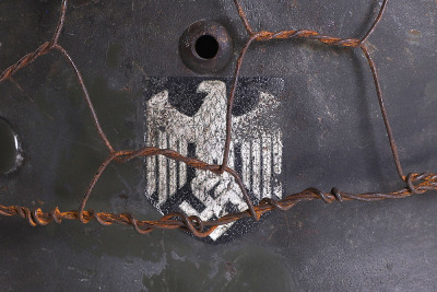 WW2 German Army M-35 Single Decal Steel Combat Helmet - 5