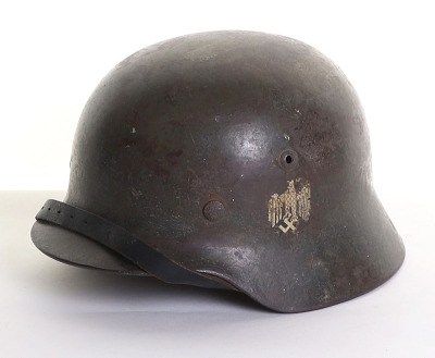 WW2 German Army M-35 Double Decal Steel Combat Helmet - 3