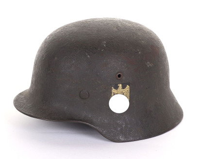 WW2 German Army M-35 Single Decal Steel Combat Helmet