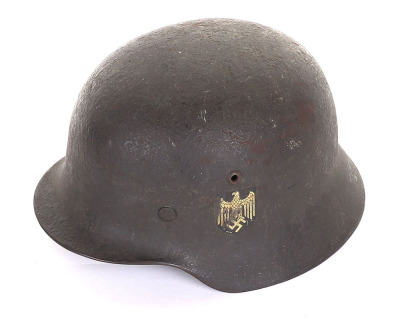WW2 German Army M-35 Single Decal Steel Combat Helmet - 9