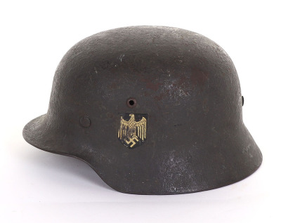 WW2 German Army M-35 Single Decal Steel Combat Helmet - 10