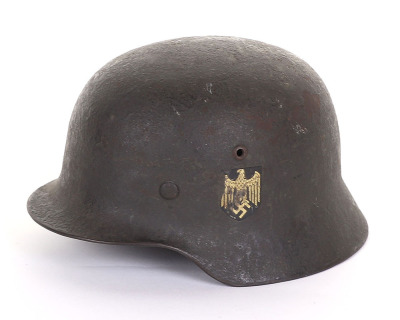 WW2 German Army M-35 Single Decal Steel Combat Helmet - 11