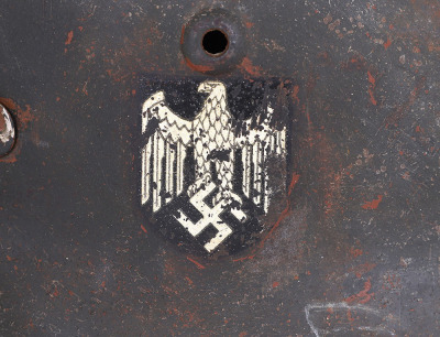 WW2 German Army M-42 Single Decal Steel Combat Helmet - 5