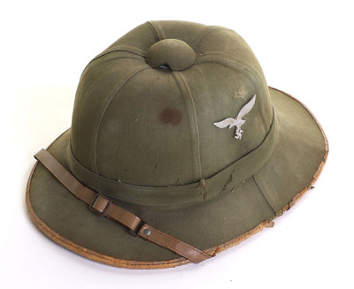 WW2 German Luftwaffe Afrikakorps (D.A.K) Tropical Pith Helmet - 9