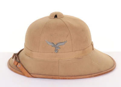 WW2 German Luftwaffe Afrikakorps (D.A.K) Tropical Pith Helmet - 4