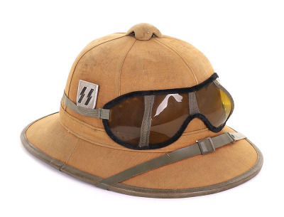 WW2 German Waffen-SS Italian / Greece Theatre of War Tropical Sun Helmet - 2