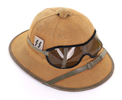 WW2 German Waffen-SS Italian / Greece Theatre of War Tropical Sun Helmet - 3