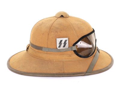 WW2 German Waffen-SS Italian / Greece Theatre of War Tropical Sun Helmet - 4