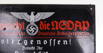 Third Reich Hier Spricht die NSDAP Enamel Building Plaque - 4