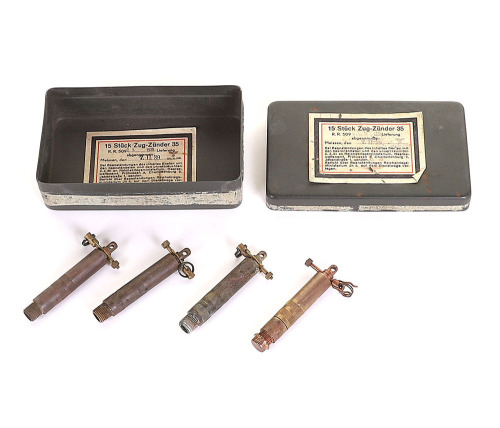 WW2 German Mine Fuses House in the Original Metal Storage Tin