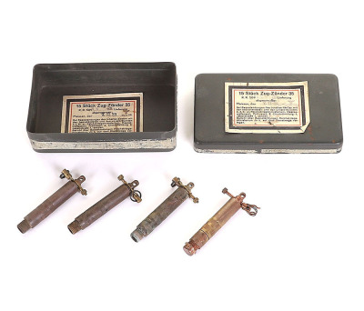 WW2 German Mine Fuses House in the Original Metal Storage Tin