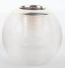 A Victorian glass and silver ball vesta, Birmingham 1896 - 2
