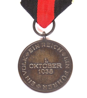 Third Reich Entry into Czechoslovakia Medal with Prague Castle Bar - 8