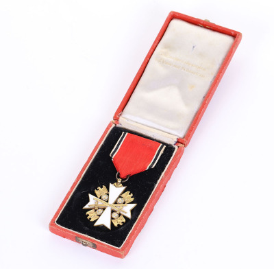 Third Reich Eagle Order Decoration with Swords in Case of Issue - 2