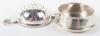A silver tea strainer on stand, Birmingham 1920, - 3