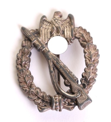 WW2 German Army / Waffen-SS Infantry Assault Badge in Silver, by Hermann Aurich