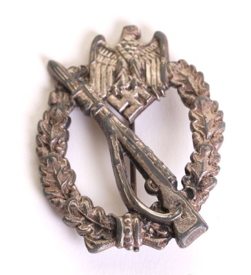 WW2 German Army / Waffen-SS Infantry Assault Badge in Silver, by Hermann Aurich - 2