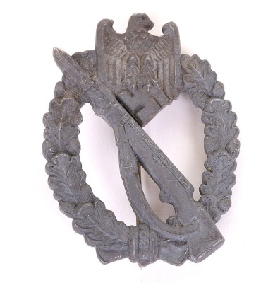 WW2 German Army / Waffen-SS Infantry Assault Badge in Silver, by Unknown Maker - 2