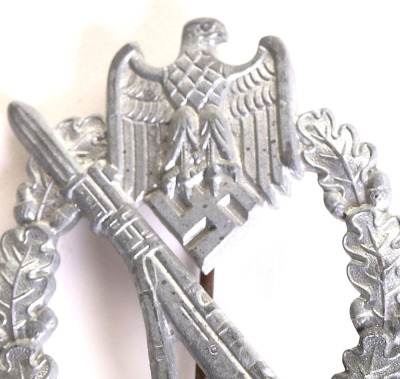 WW2 German Army / Waffen-SS Infantry Assault Badge in Silver, by Steinhauer & Lück - 4