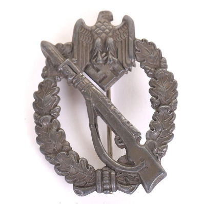 WW2 German Army / Waffen-SS Infantry Assault Badge in Silver, by Shuco - 2