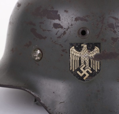 WW2 German Army M-35 Double Decal Steel Combat Helmet - 8