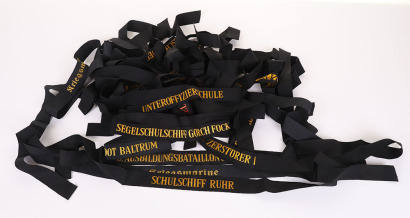 Quantity of Post WW2 German Naval Cap Ribbons (Tallies)