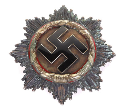 WW2 German Deutsche Kreuz (German Cross) in Silver by Deschler & Sohn - 3