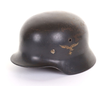 WW2 German Luftwaffe M-35 Double Decal Steel Combat Helmet - 2