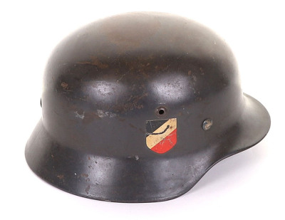 WW2 German Luftwaffe M-35 Double Decal Steel Combat Helmet - 6