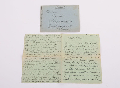 Grouping of 8 Waffen-SS Feldpost Letters with Envelopes & a Waffen-SS Postcard - 6