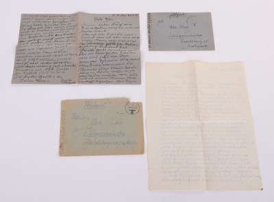 Grouping of 8 Waffen-SS Feldpost Letters with Envelopes & a Waffen-SS Postcard - 9